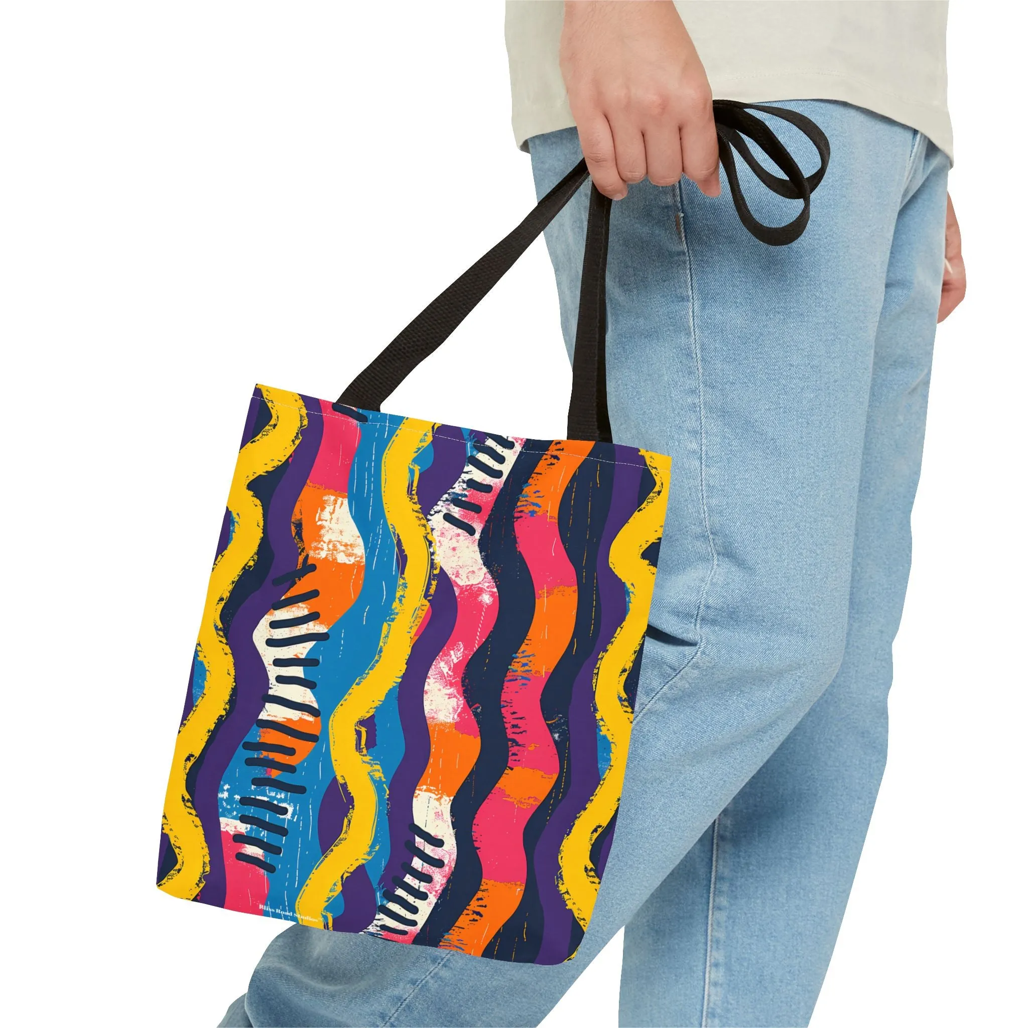 Waveform Vibes Tote Bag - Ride the Waves of Modern Art Everywhere You Go! Available in 3 sizes.