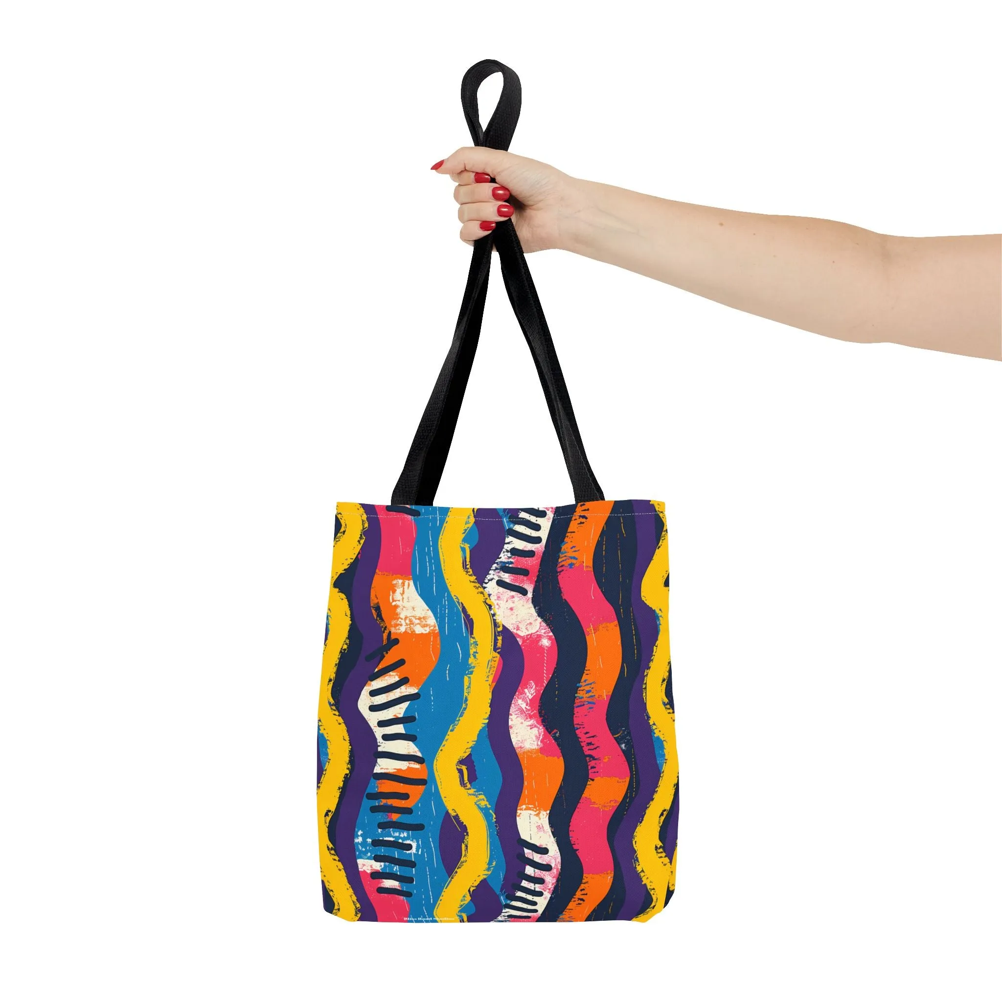 Waveform Vibes Tote Bag - Ride the Waves of Modern Art Everywhere You Go! Available in 3 sizes.