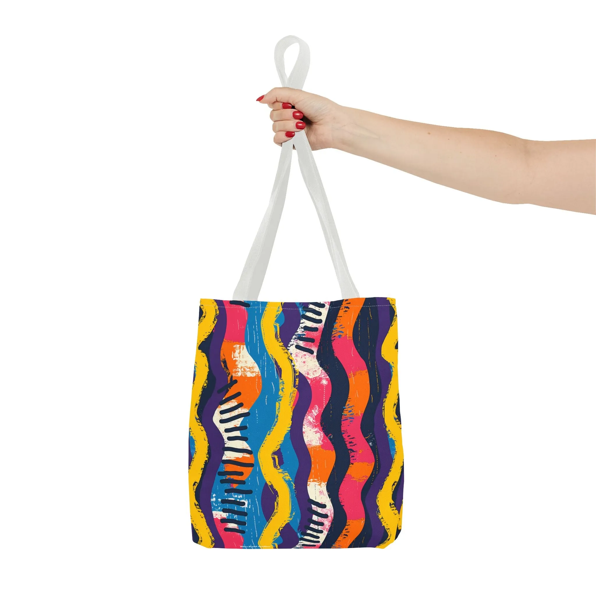 Waveform Vibes Tote Bag - Ride the Waves of Modern Art Everywhere You Go! Available in 3 sizes.