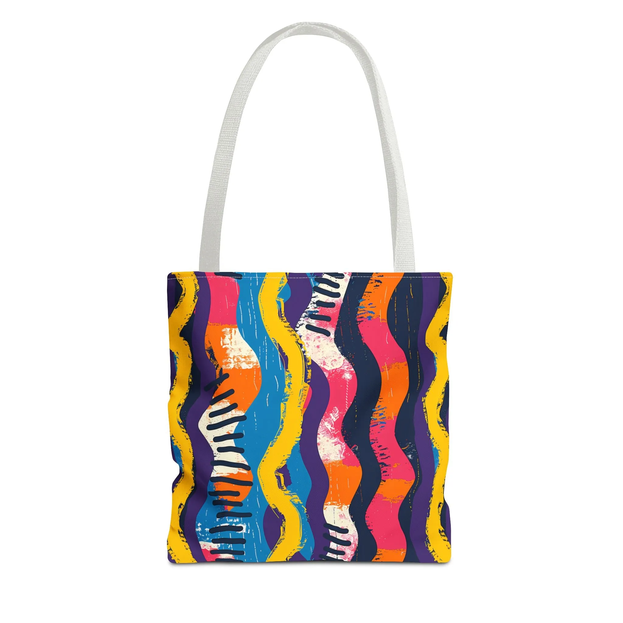 Waveform Vibes Tote Bag - Ride the Waves of Modern Art Everywhere You Go! Available in 3 sizes.
