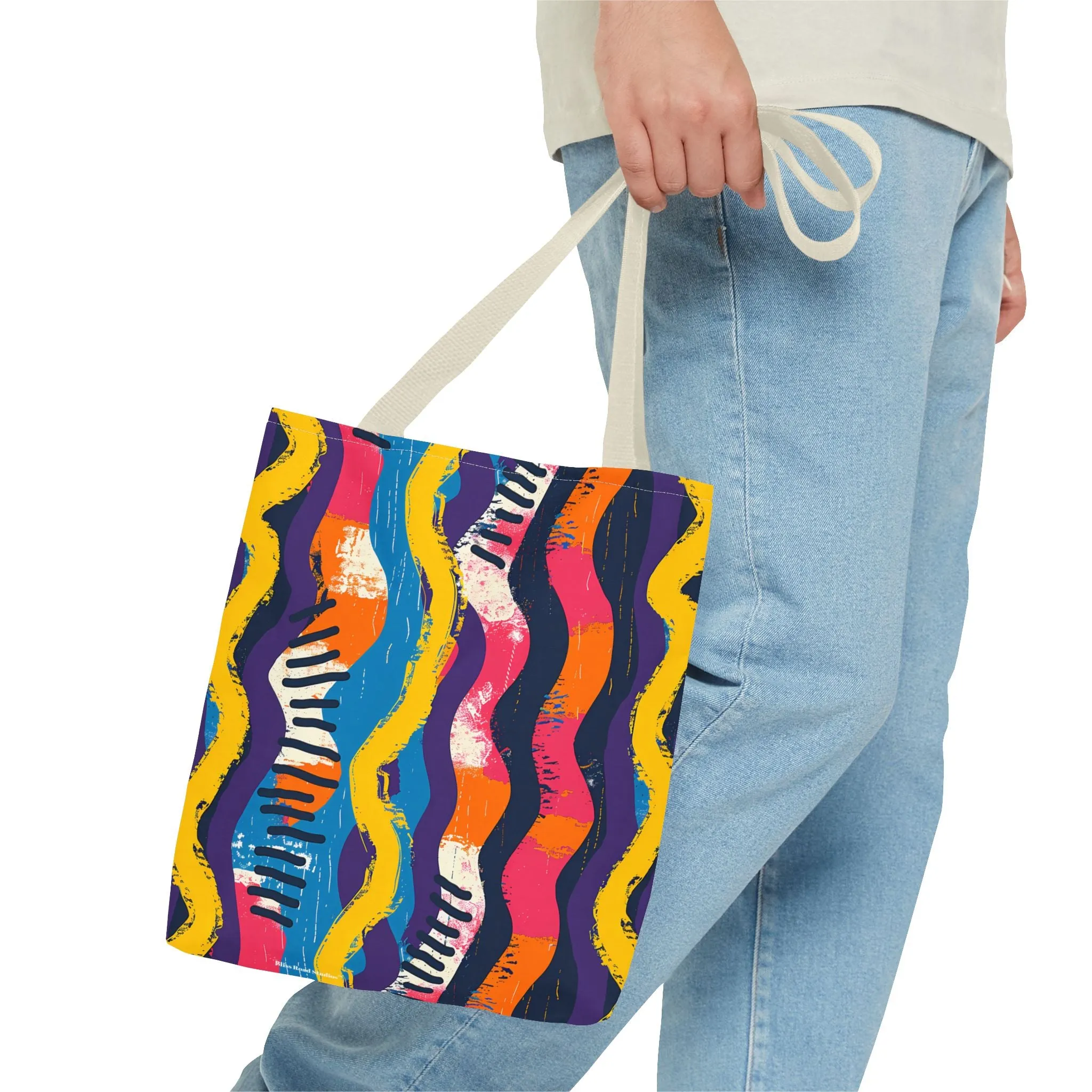 Waveform Vibes Tote Bag - Ride the Waves of Modern Art Everywhere You Go! Available in 3 sizes.