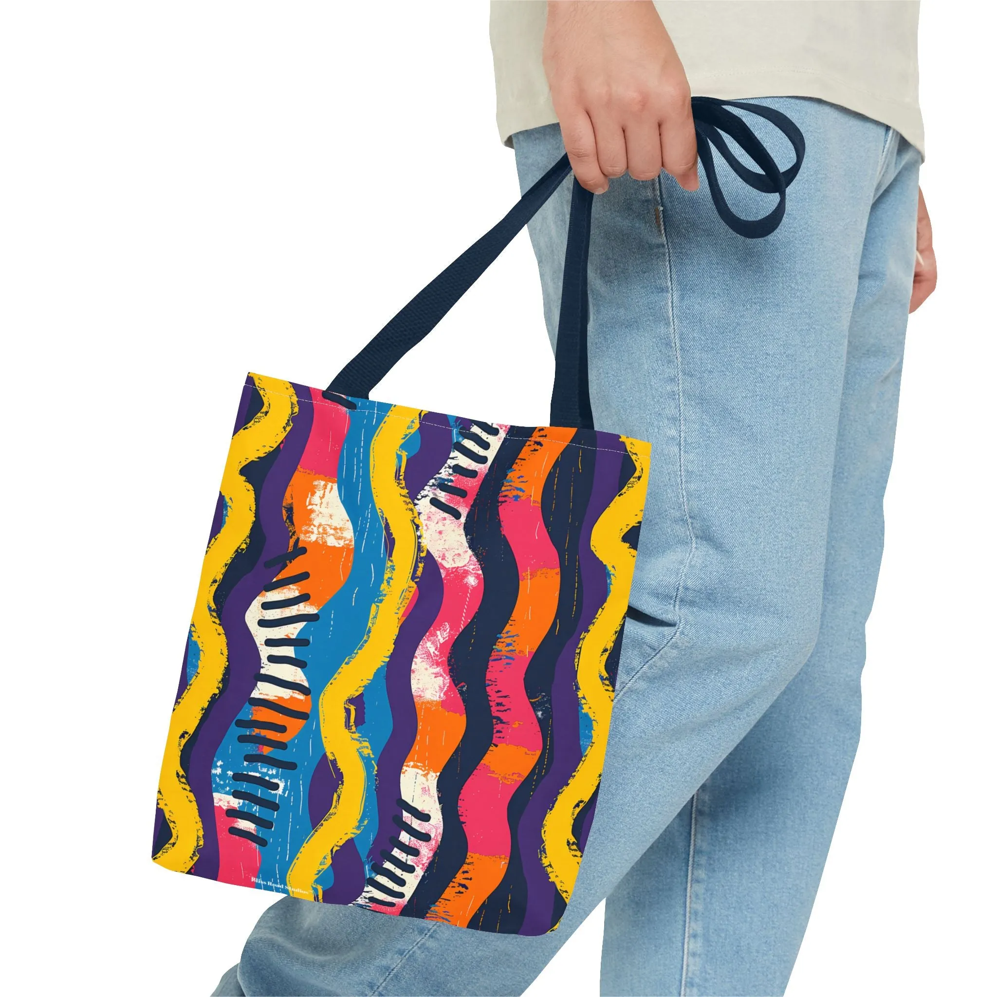 Waveform Vibes Tote Bag - Ride the Waves of Modern Art Everywhere You Go! Available in 3 sizes.