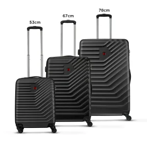 Wenger Trayn 53 67 78cm Hardcase Luggage Trolley  Set Of 3- Black