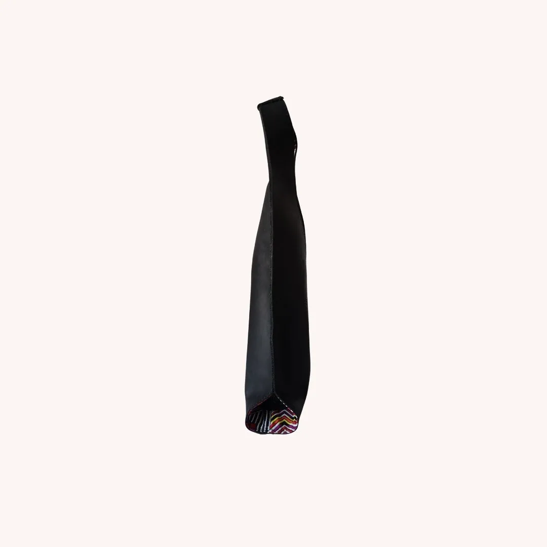 Wine/Champagne Carrier - Black Leather Exterior