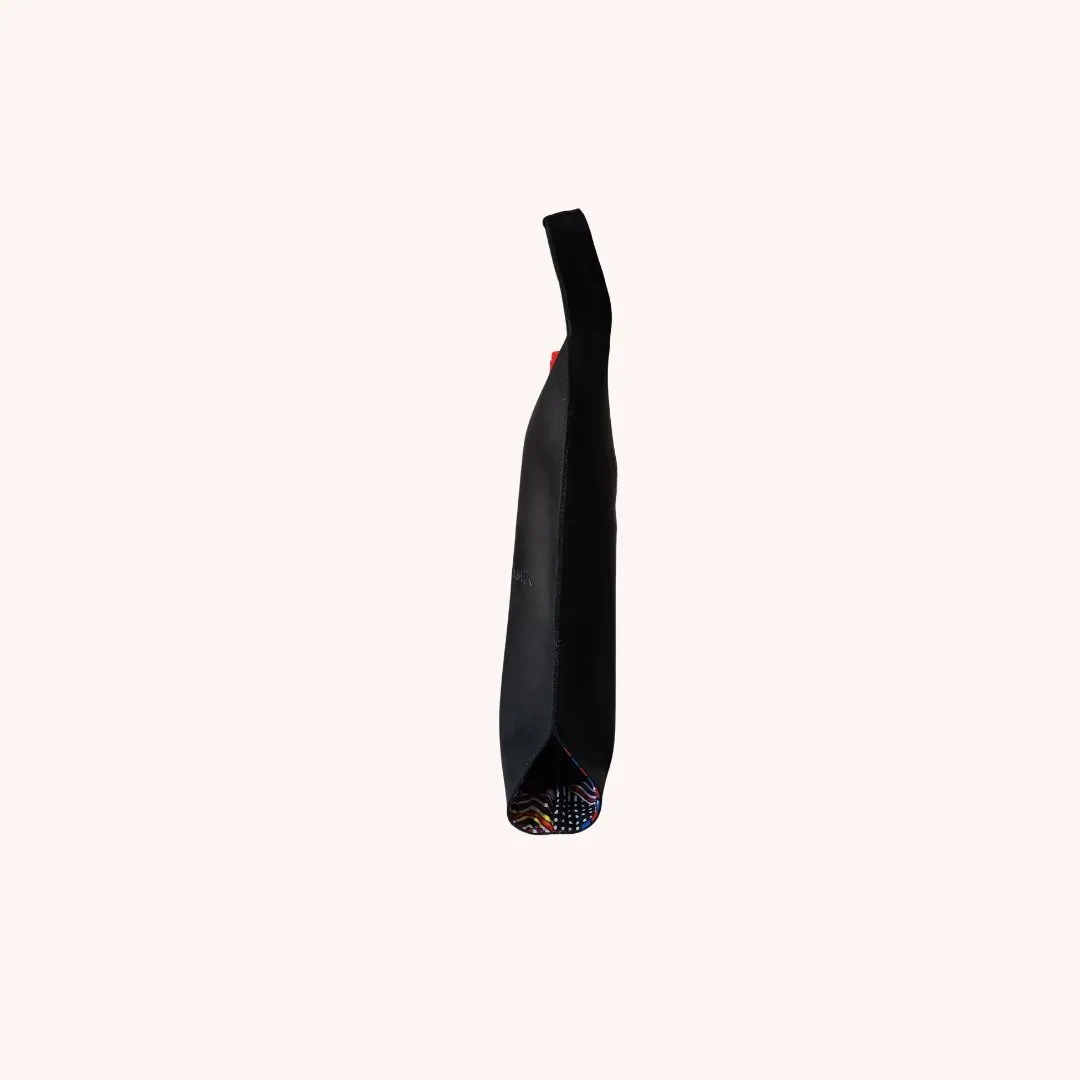 Wine/Champagne Carrier - Black Leather Exterior