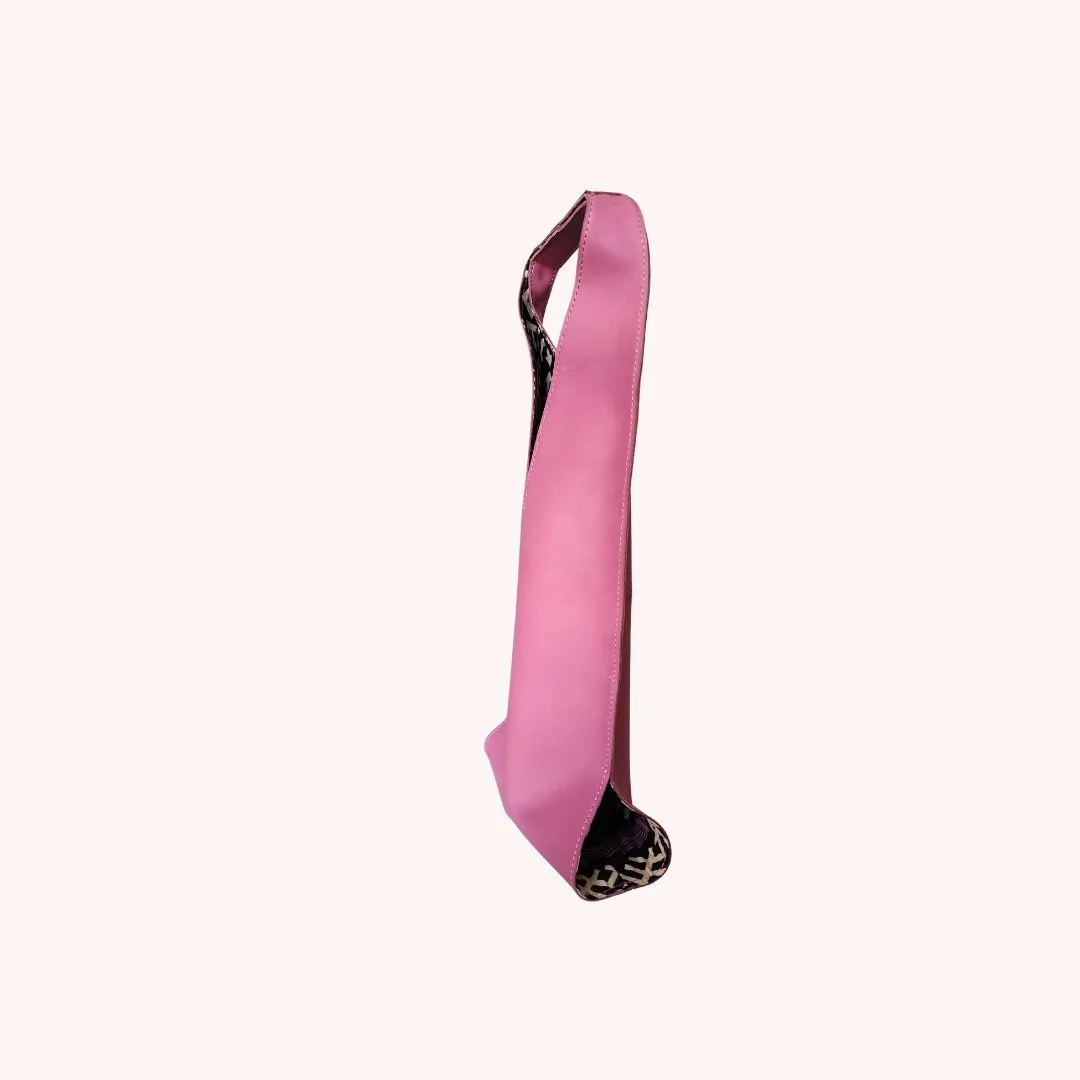 Wine/Champagne Carrier - Pink Leather Exterior