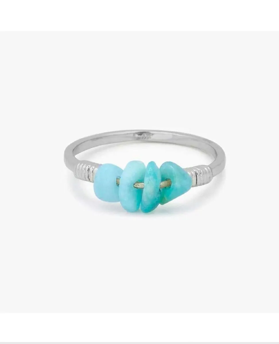Wire Wrapped Gemstone Ring Silver