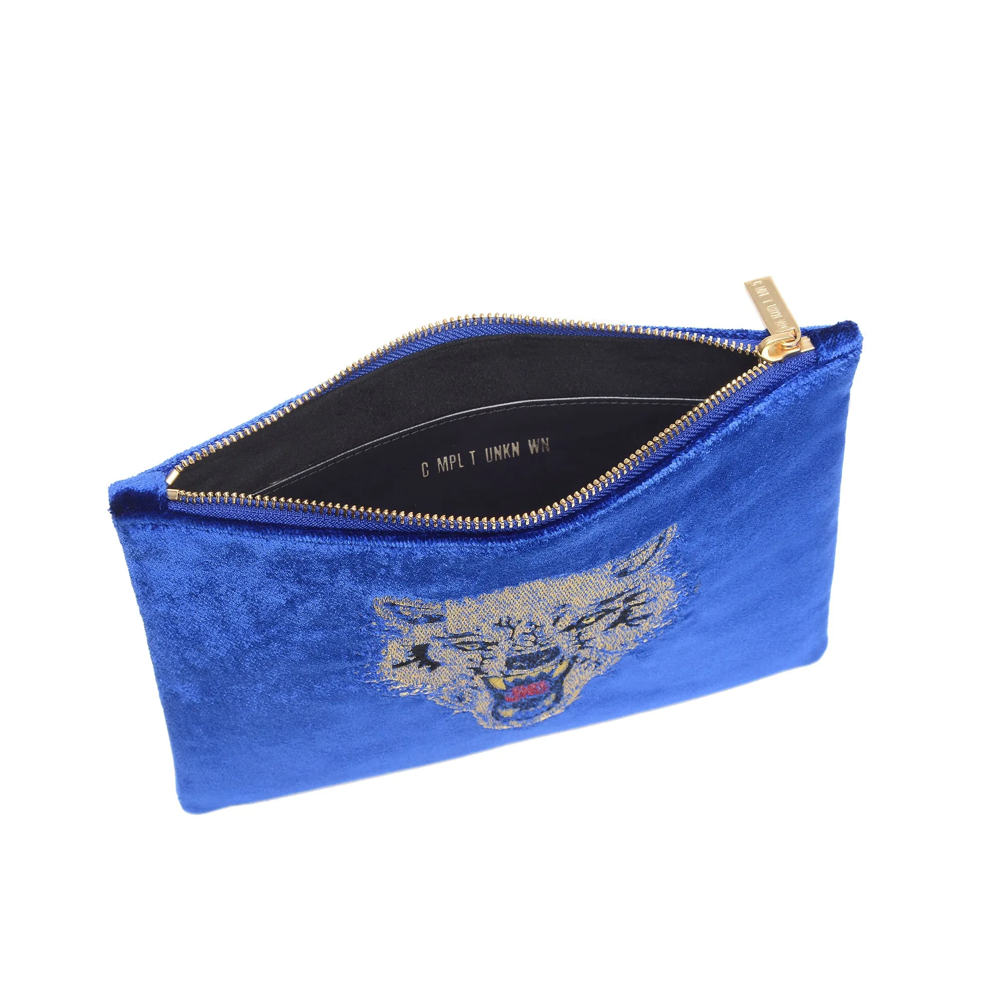 WOLF EMBROIDERED CLUTCH BAG