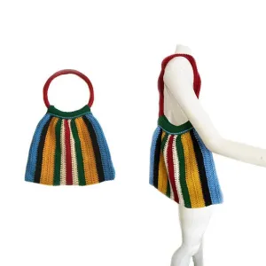 Women Purse Blue Yellow
