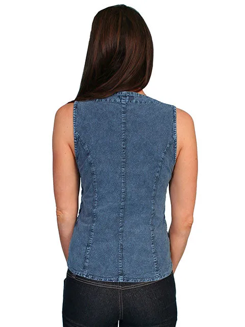 Women's Cantina Collection Blouse: Tank Top with Shirred Sides Blue
