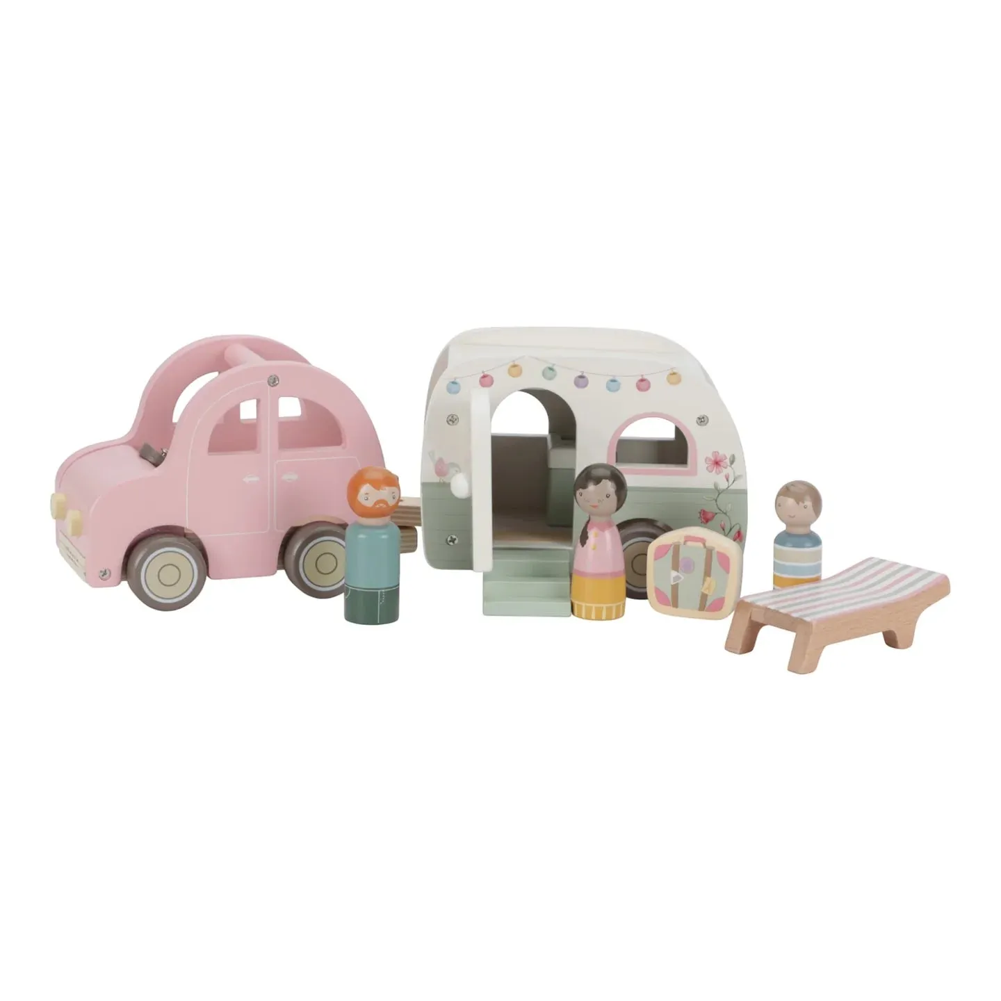 Wooden Toy Car with Caravan - Little Dutch