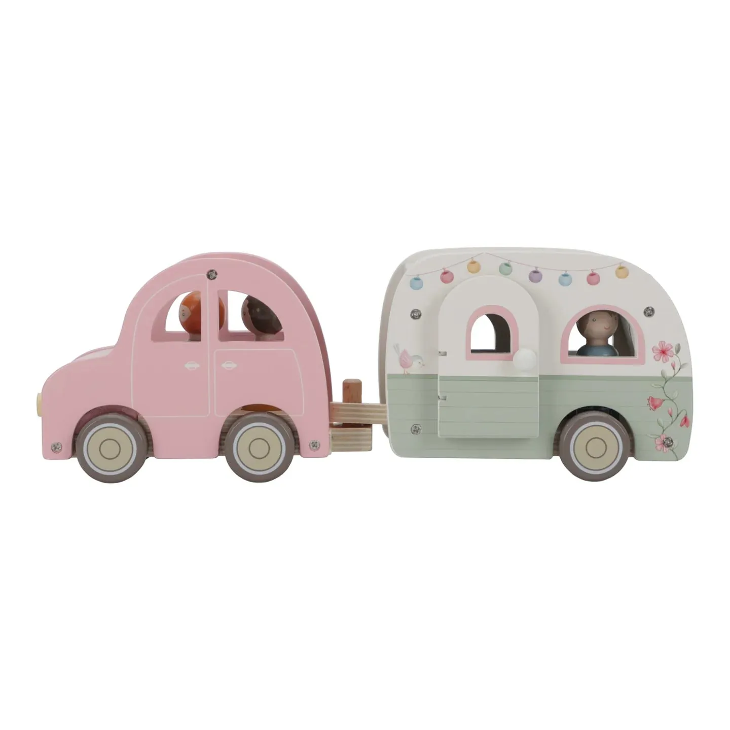 Wooden Toy Car with Caravan - Little Dutch