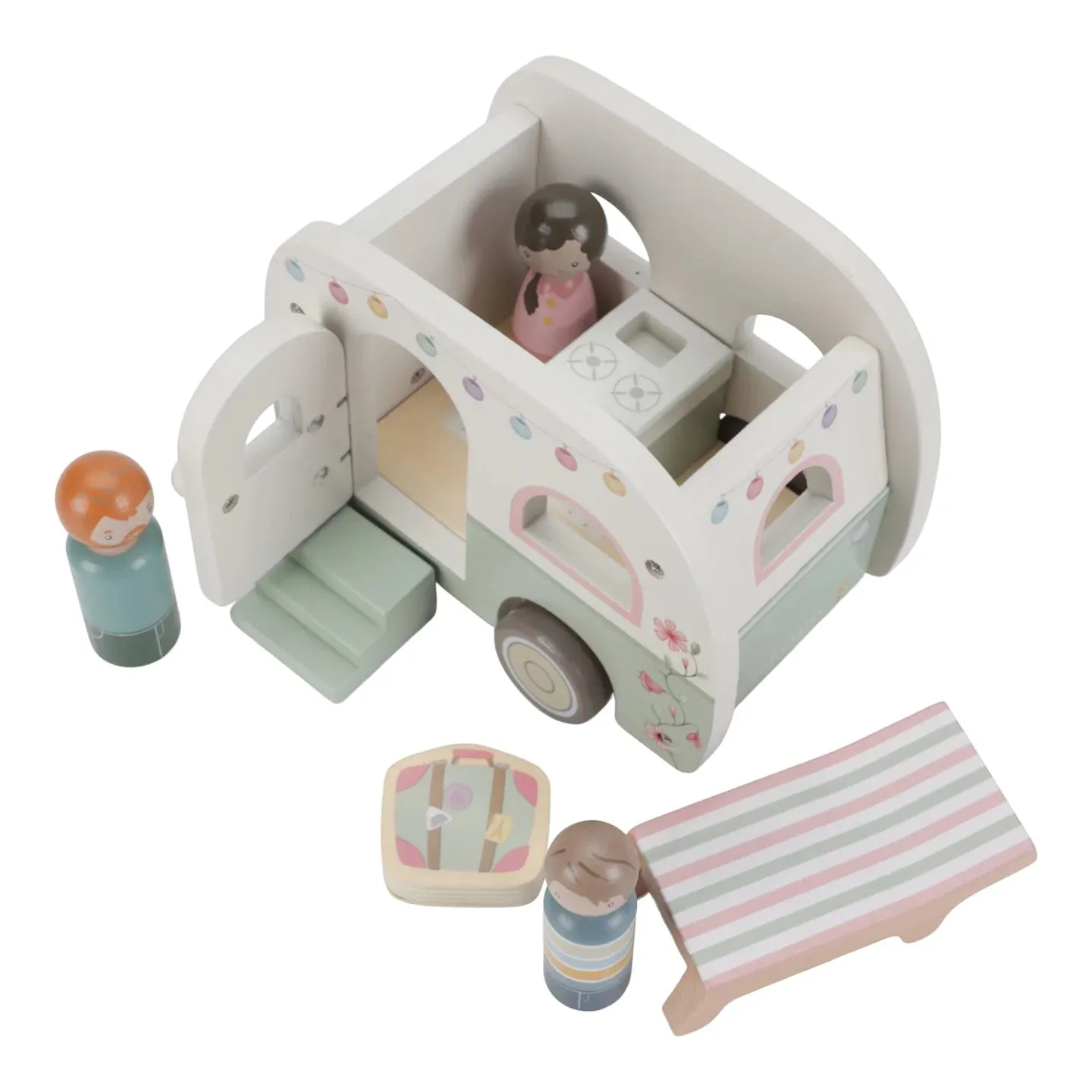 Wooden Toy Car with Caravan - Little Dutch