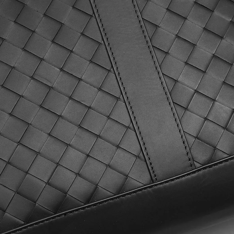 Woven Leather Duffel Bag