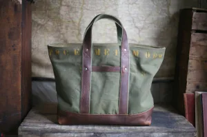 WWII era Men's Canvas and Leather Carryall - SOLD