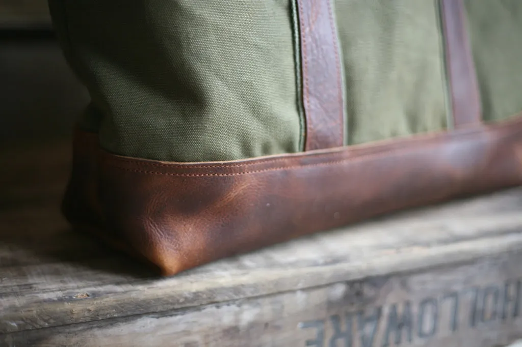 WWII era Men's Canvas and Leather Carryall - SOLD