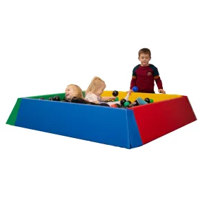 X-Large Montessori Ball Pit Soft Play Set | Ball Pool with Inner Floor Mat | 1.58m Square | Primary Colours | 3m 