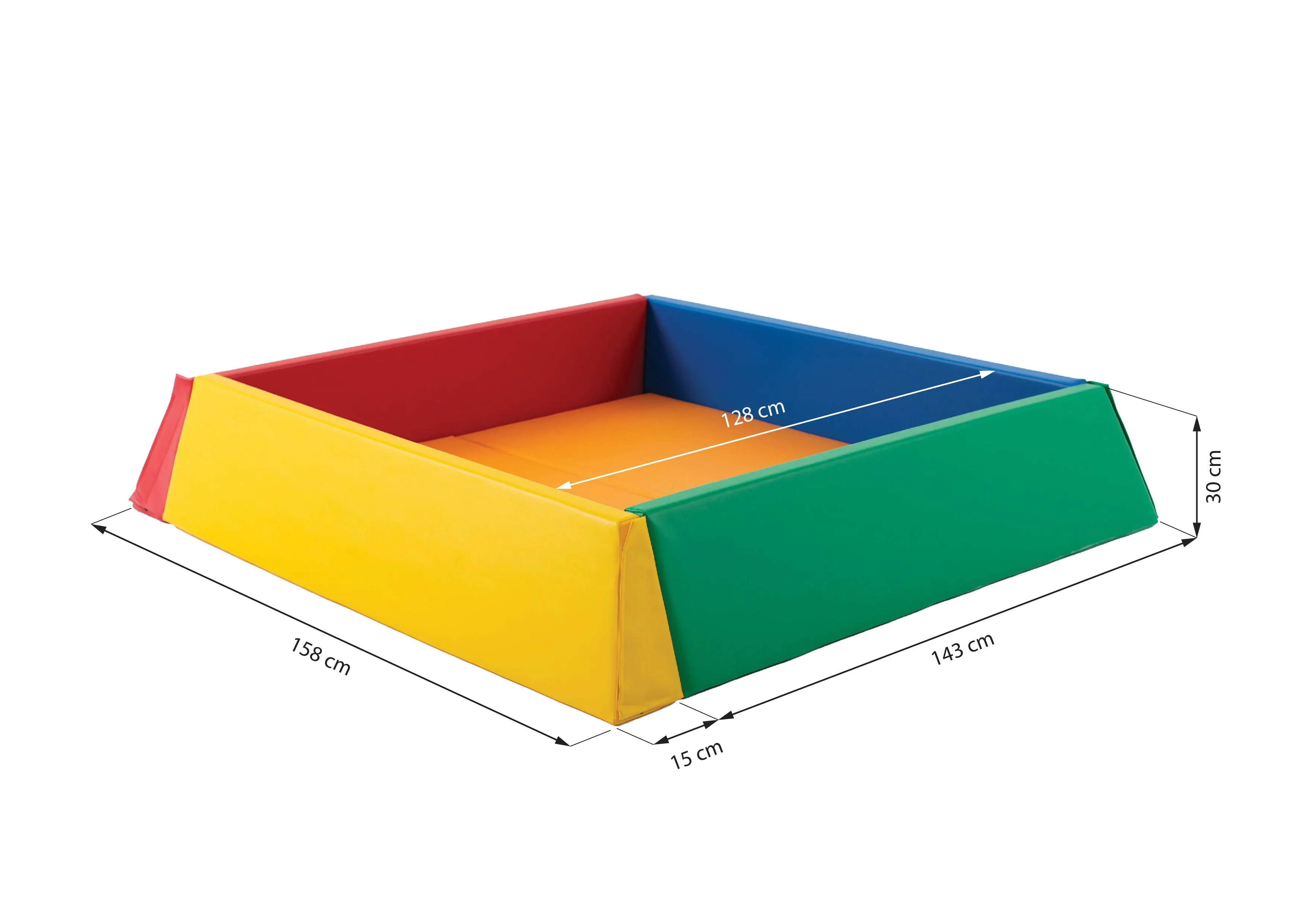 X-Large Montessori Ball Pit Soft Play Set | Ball Pool with Inner Floor Mat | 1.58m Square | Primary Colours | 3m 