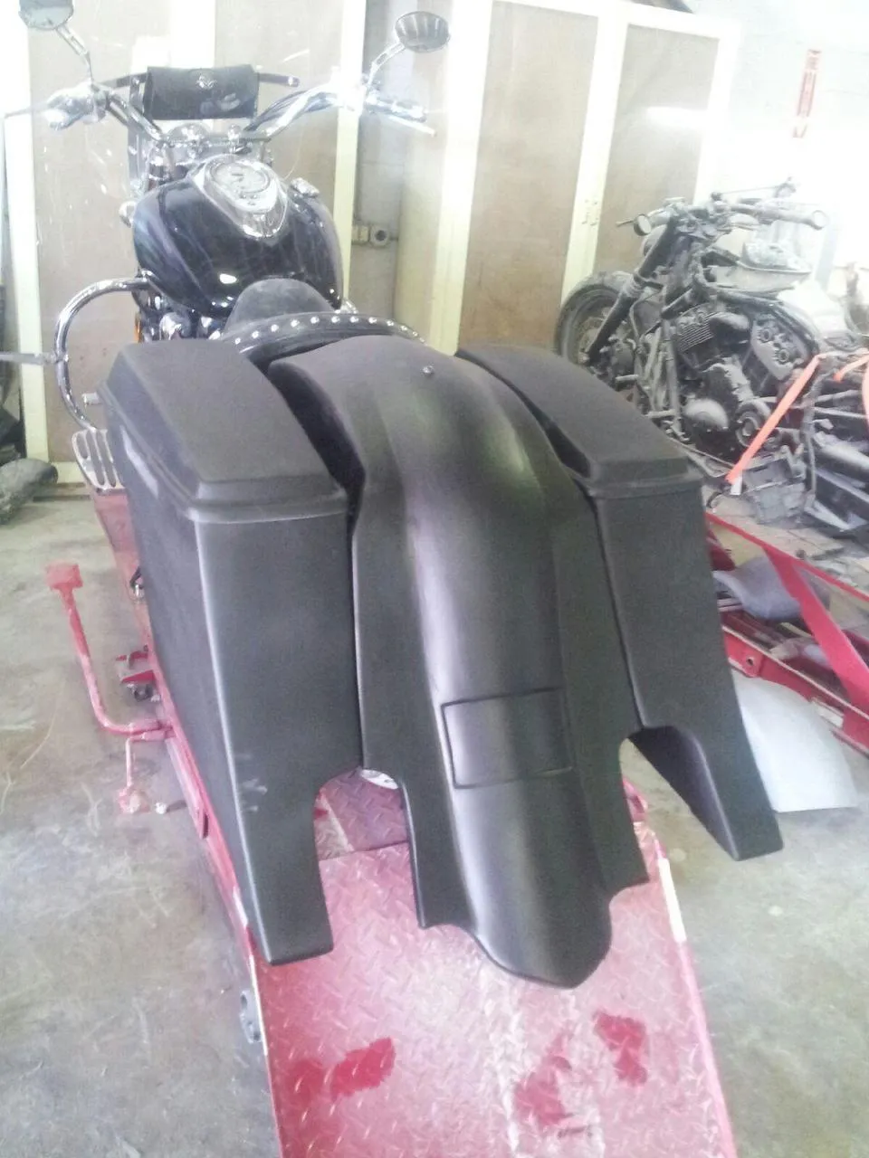 Yamaha Roadstar 1999 - 2007 6" Extended Stretched Out & Down Bags   Rear Fender   No Cut Outs   lids
