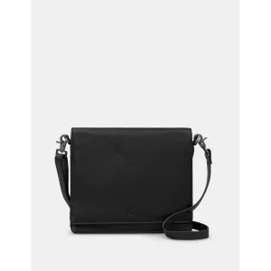 Yoshi Stanton Triple Gusset Flap Over Black Leather Bag