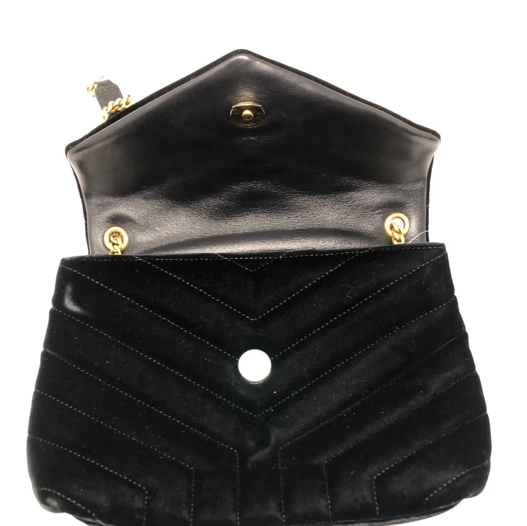 YSL Black Velvet LouLou CrossBody Bag
