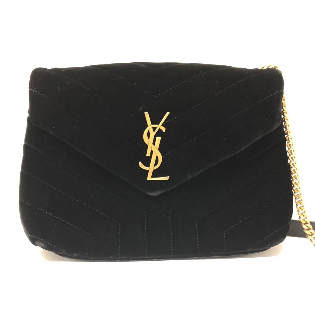 YSL Black Velvet LouLou CrossBody Bag