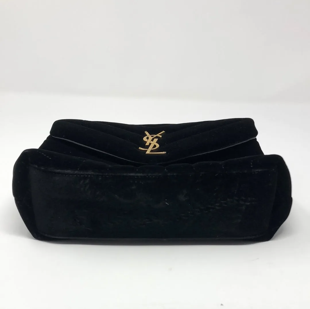 YSL Black Velvet LouLou CrossBody Bag