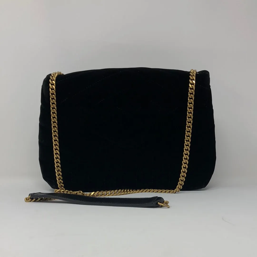 YSL Black Velvet LouLou CrossBody Bag
