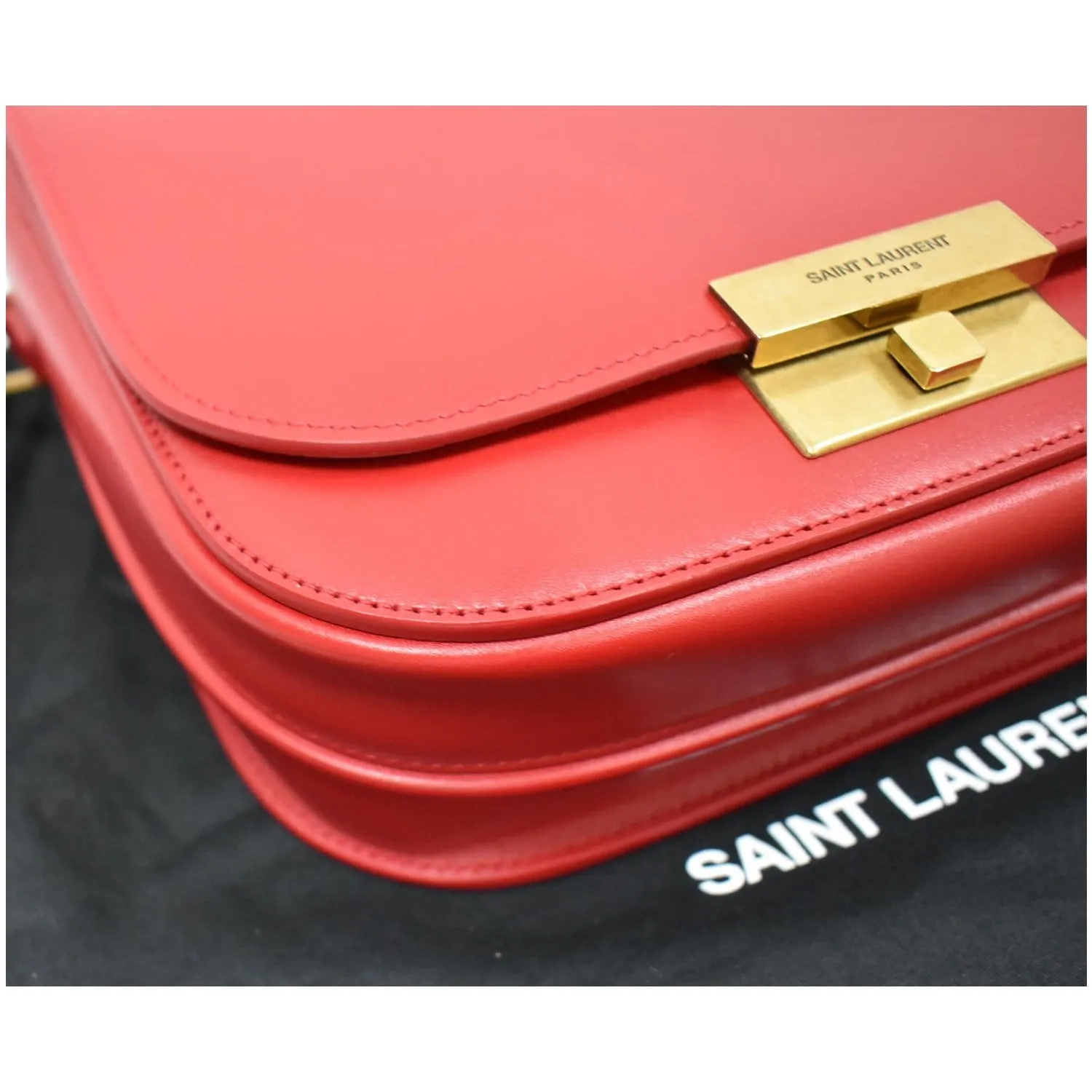 YVES SAINT LAURENT Betty Smooth Leather Shoulder Bag Red