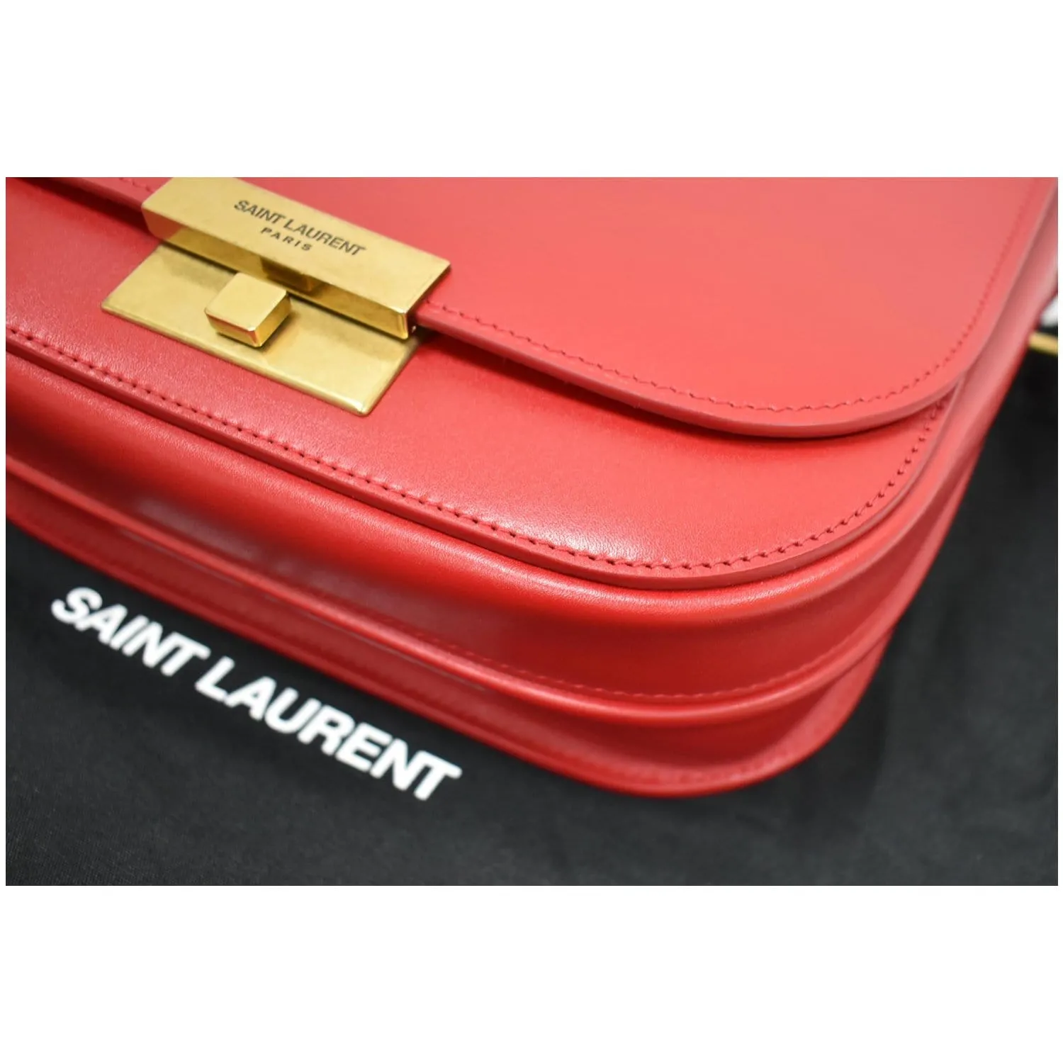 YVES SAINT LAURENT Betty Smooth Leather Shoulder Bag Red