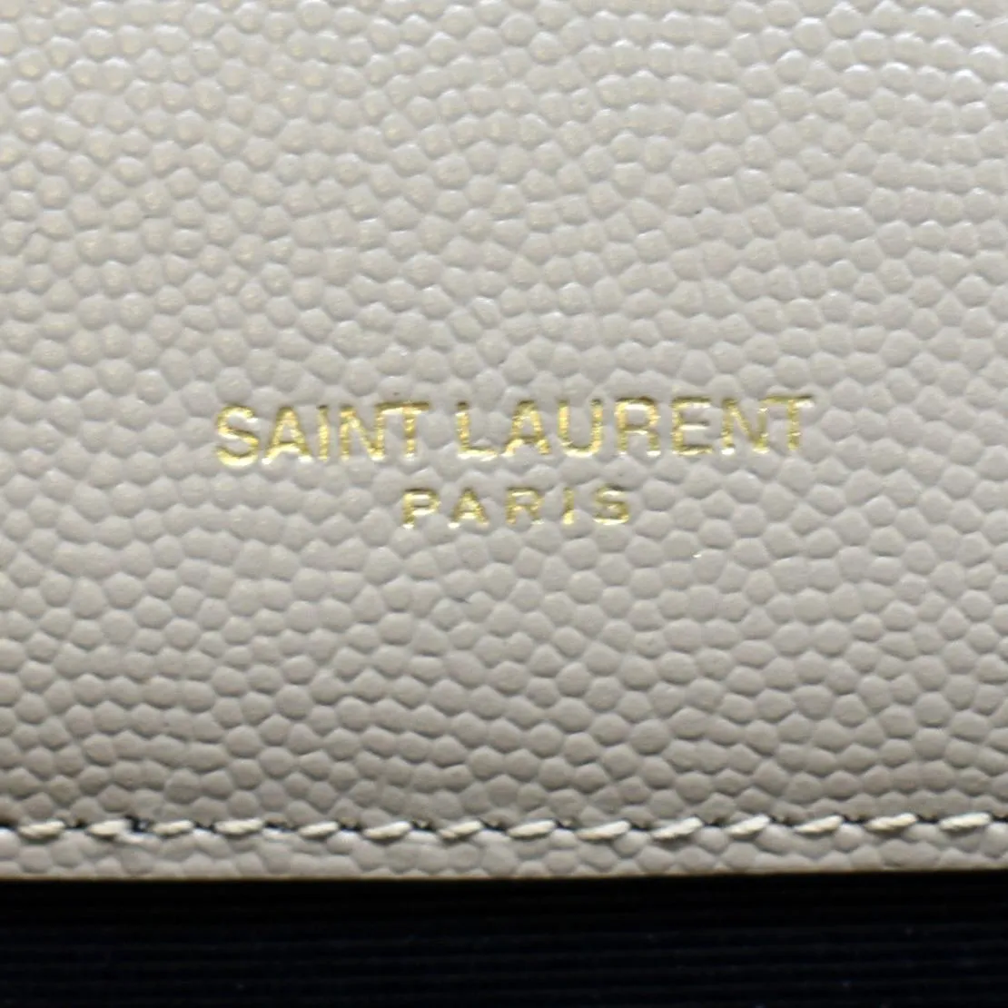 YVES SAINT LAURENT Envelope Flap Matelasse Leather Shoulder Bag Beige