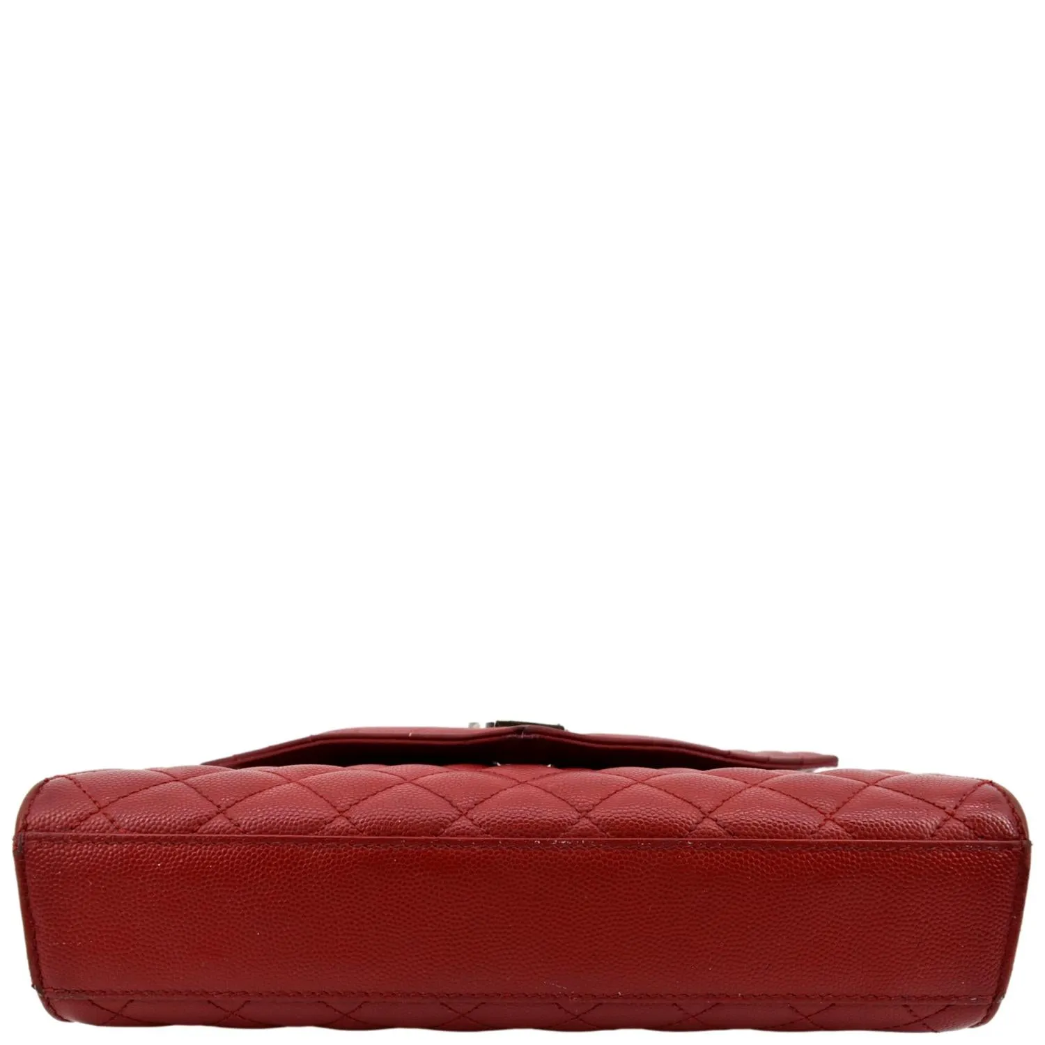 YVES SAINT LAURENT Envelope Flap Matelasse Leather Shoulder Bag Red