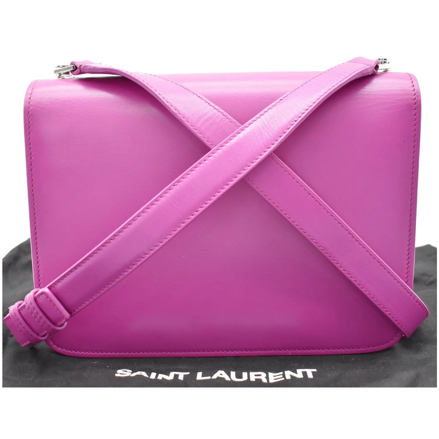 YVES SAINT LAURENT Le Carre Leather Shoulder Bag Pink - 10% OFF