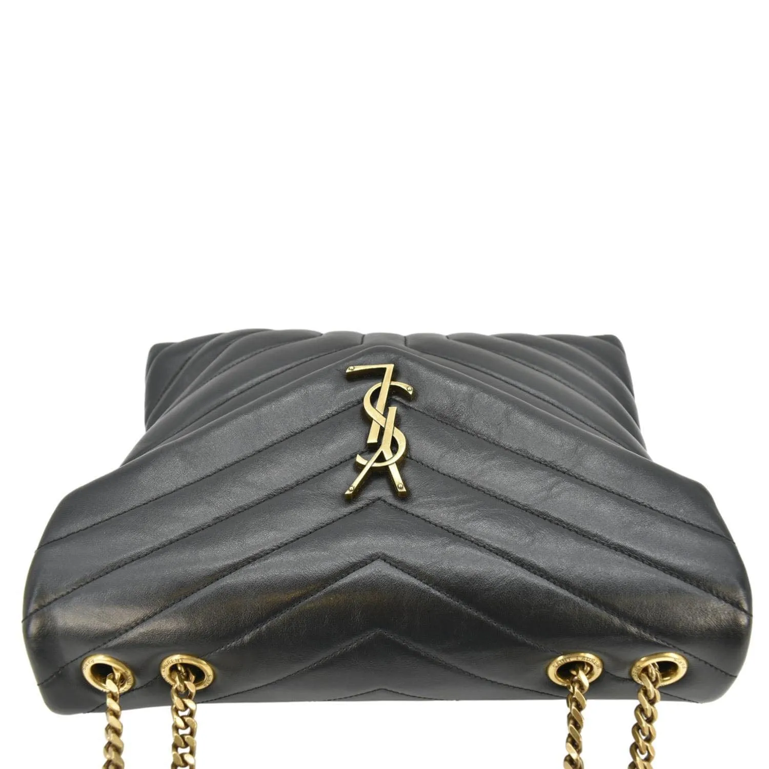 YVES SAINT LAURENT Loulou Medium Quilted Leather Crossbody Bag Black
