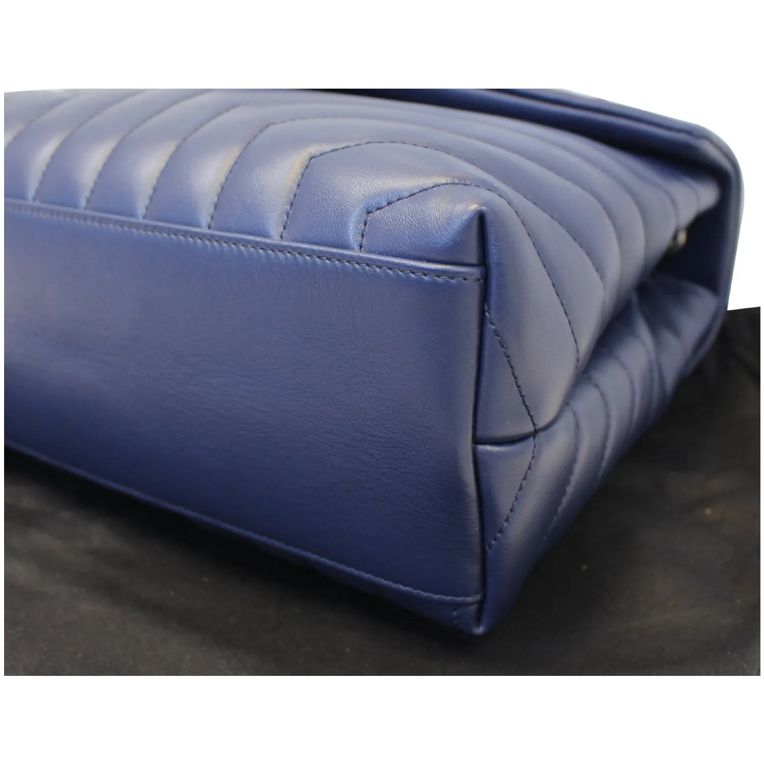 YVES SAINT LAURENT Matelasse Loulou Monogram Calfskin Shoulder Bag Blue