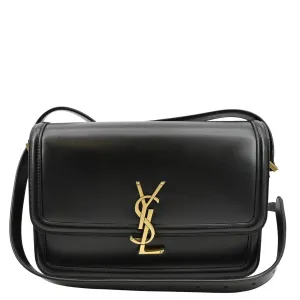 YVES SAINT LAURENT Solferino Medium Leather Shoulder Bag Black