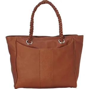 ZIP-TOP BRAIDED TOTE