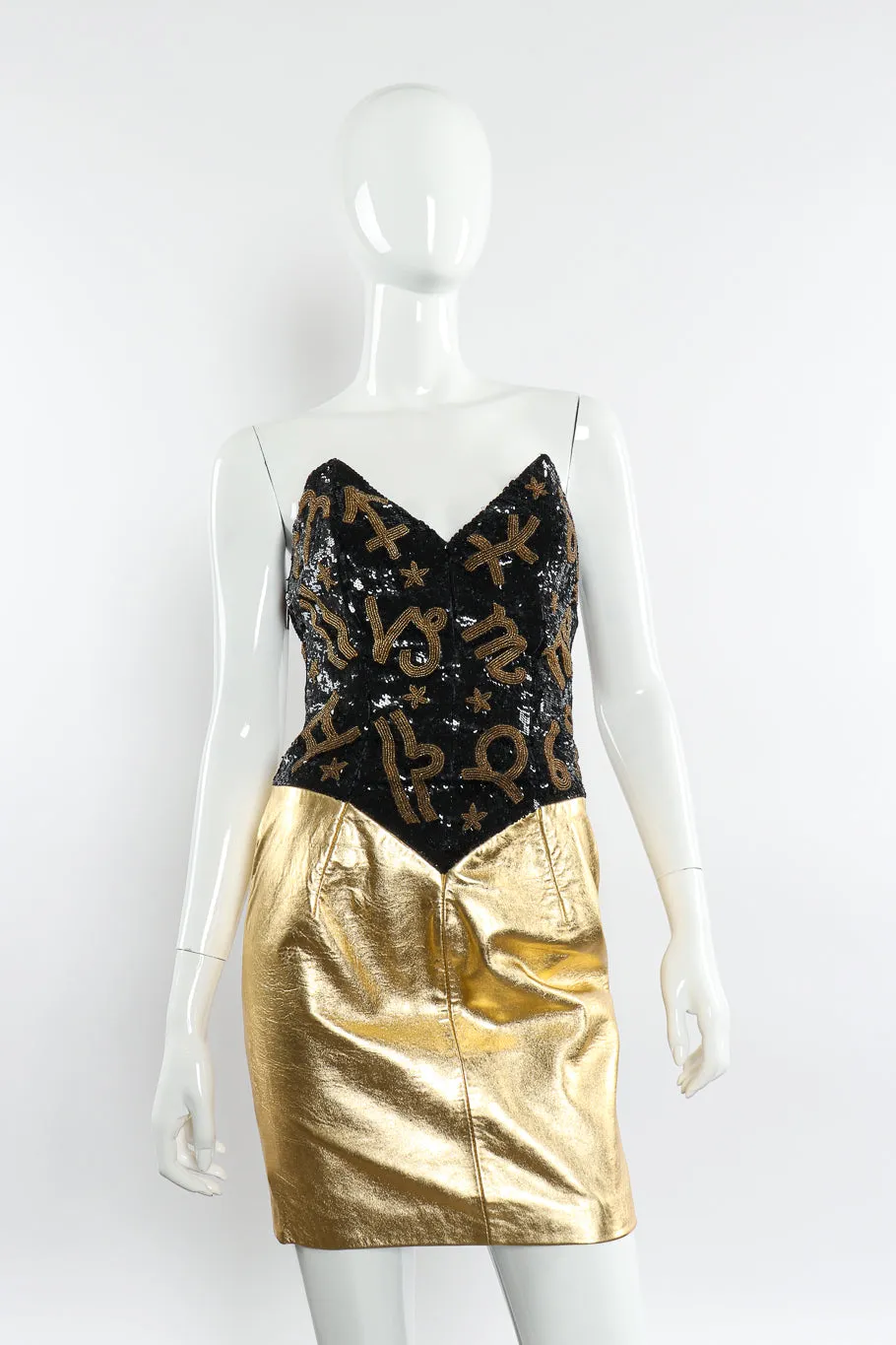 Zodiac Sequin Leather Dress & Jacket Set