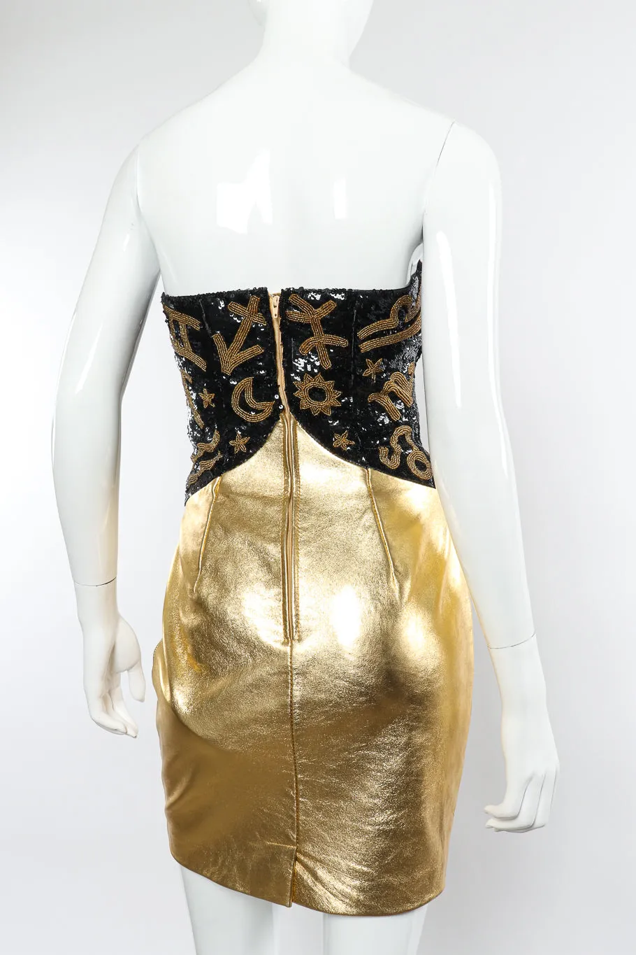 Zodiac Sequin Leather Dress & Jacket Set