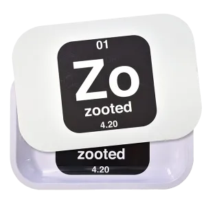 Zooted Classic Black on White Rolling Tray