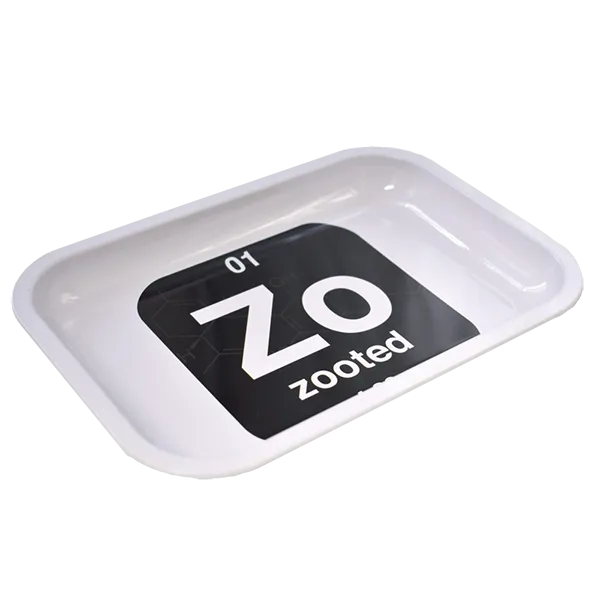 Zooted Classic Black on White Rolling Tray