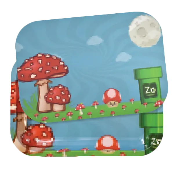 Zooted Pixel Video Game Inspired Artistic Rolling Tray